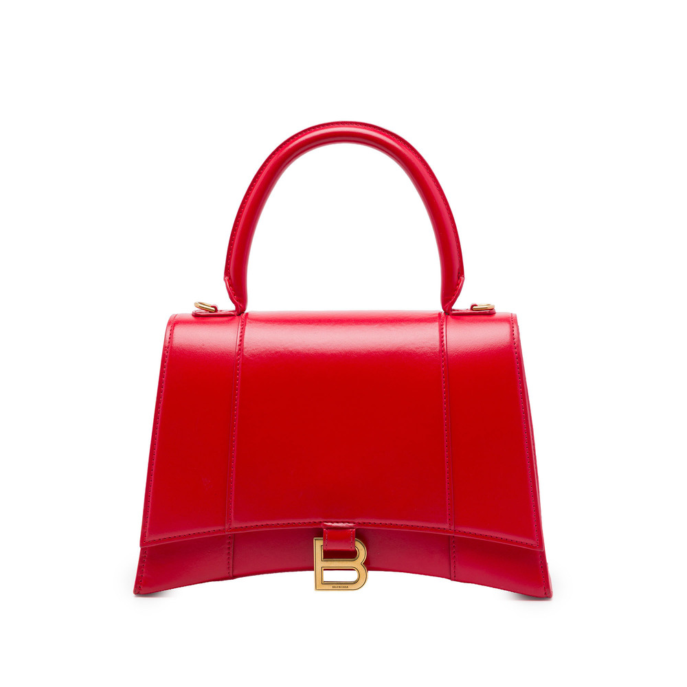 Pre-Loved Balenciaga Medium Shiny Box Calfskin Hourglass Top Handle Bag